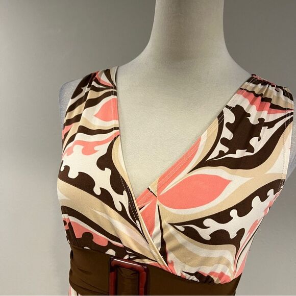 Elegant Floral Sleeveless mini Dress size small - Picture 2 of 13